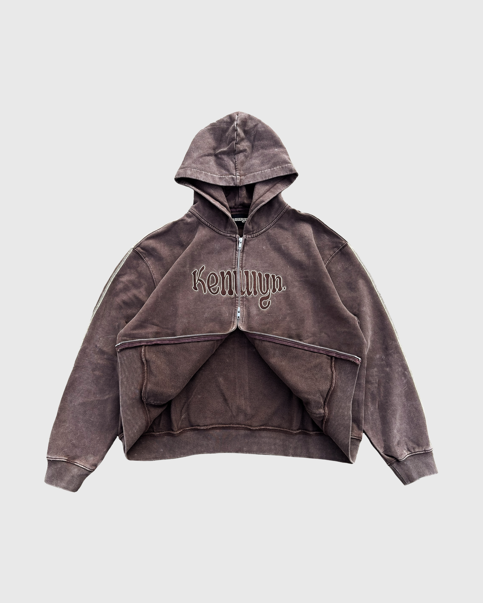 REVERSE STITCH ZIP HOODIE