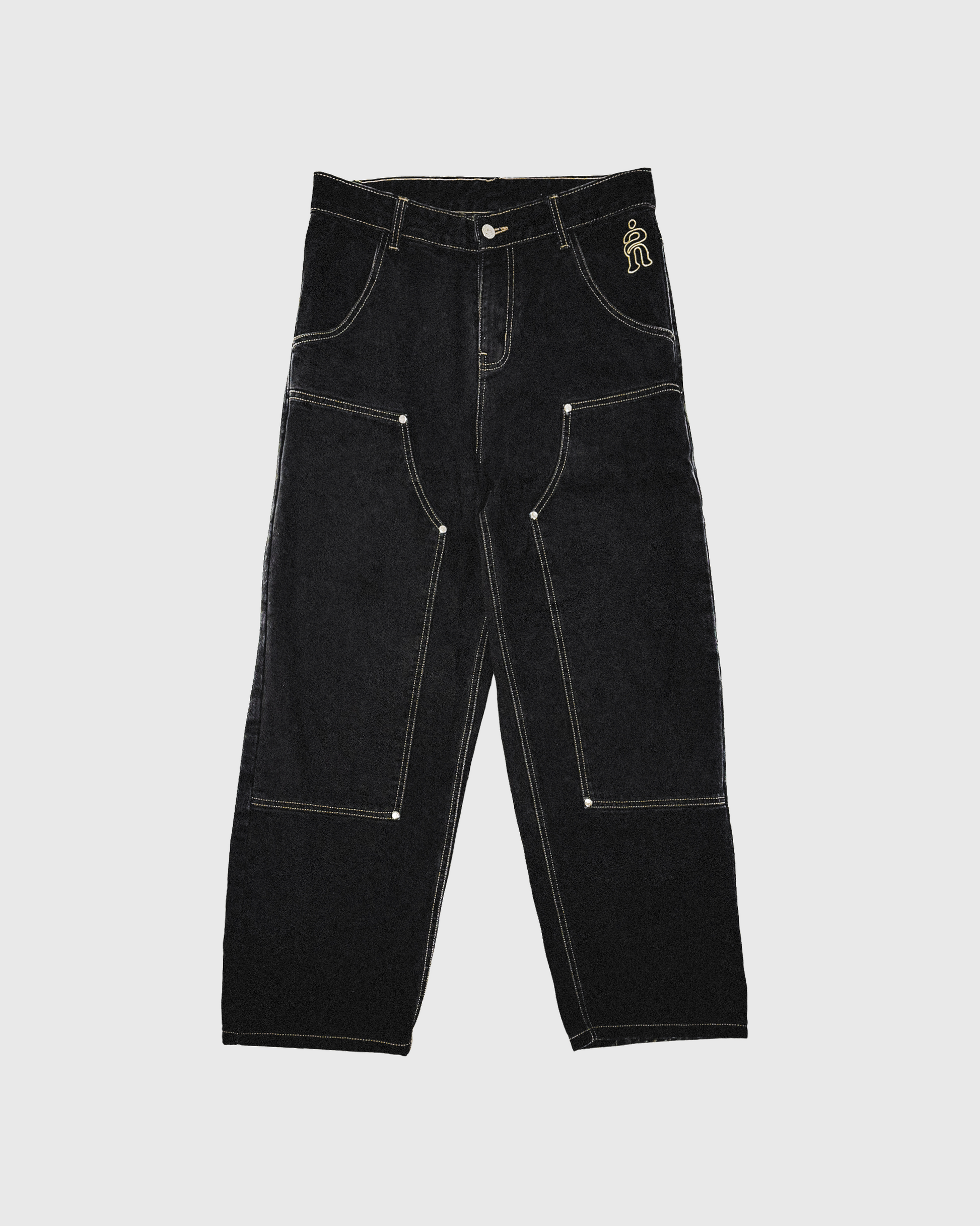 DOUBLE KNEE DENYM JEANS