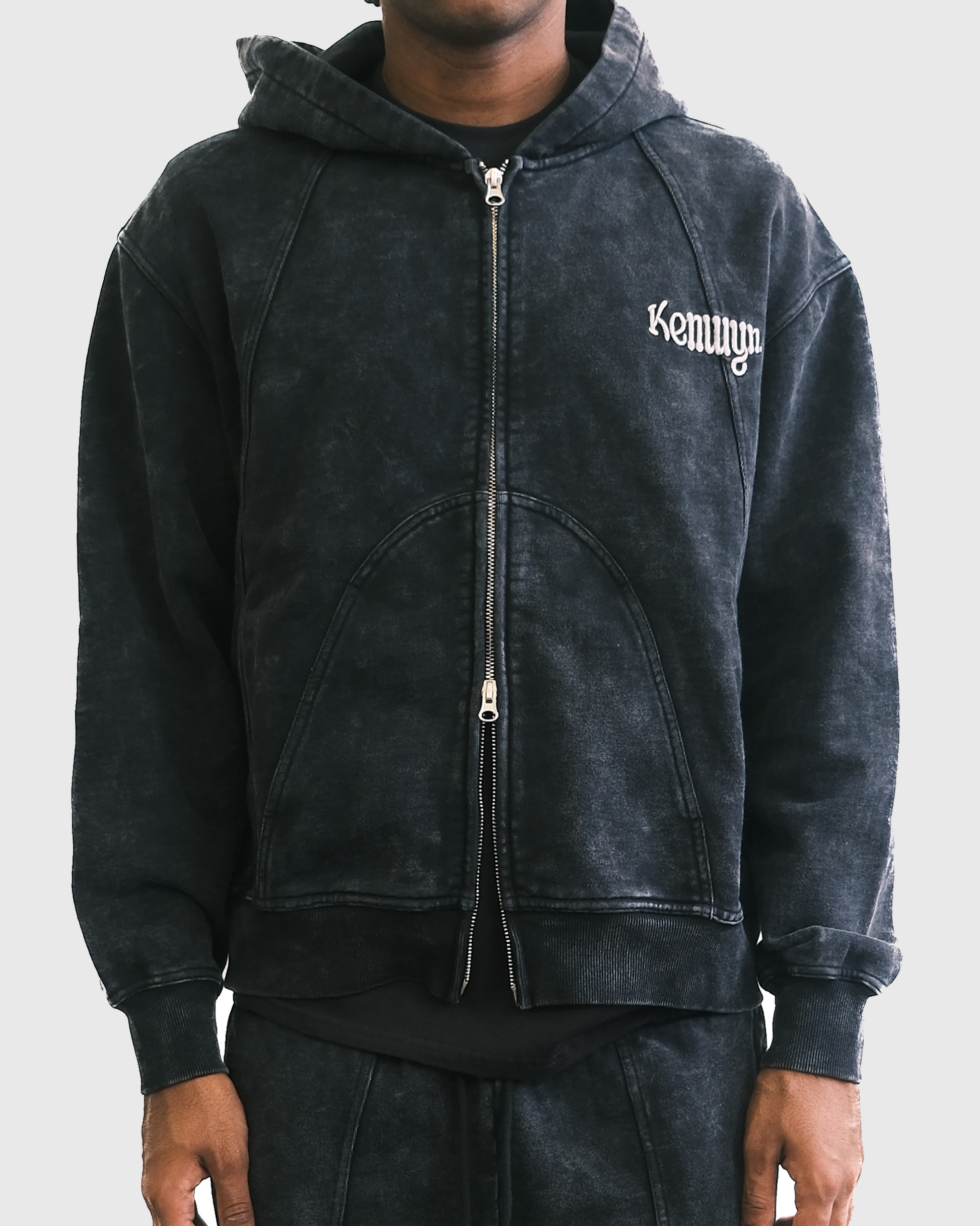 PANELLED ZIP HOODIE