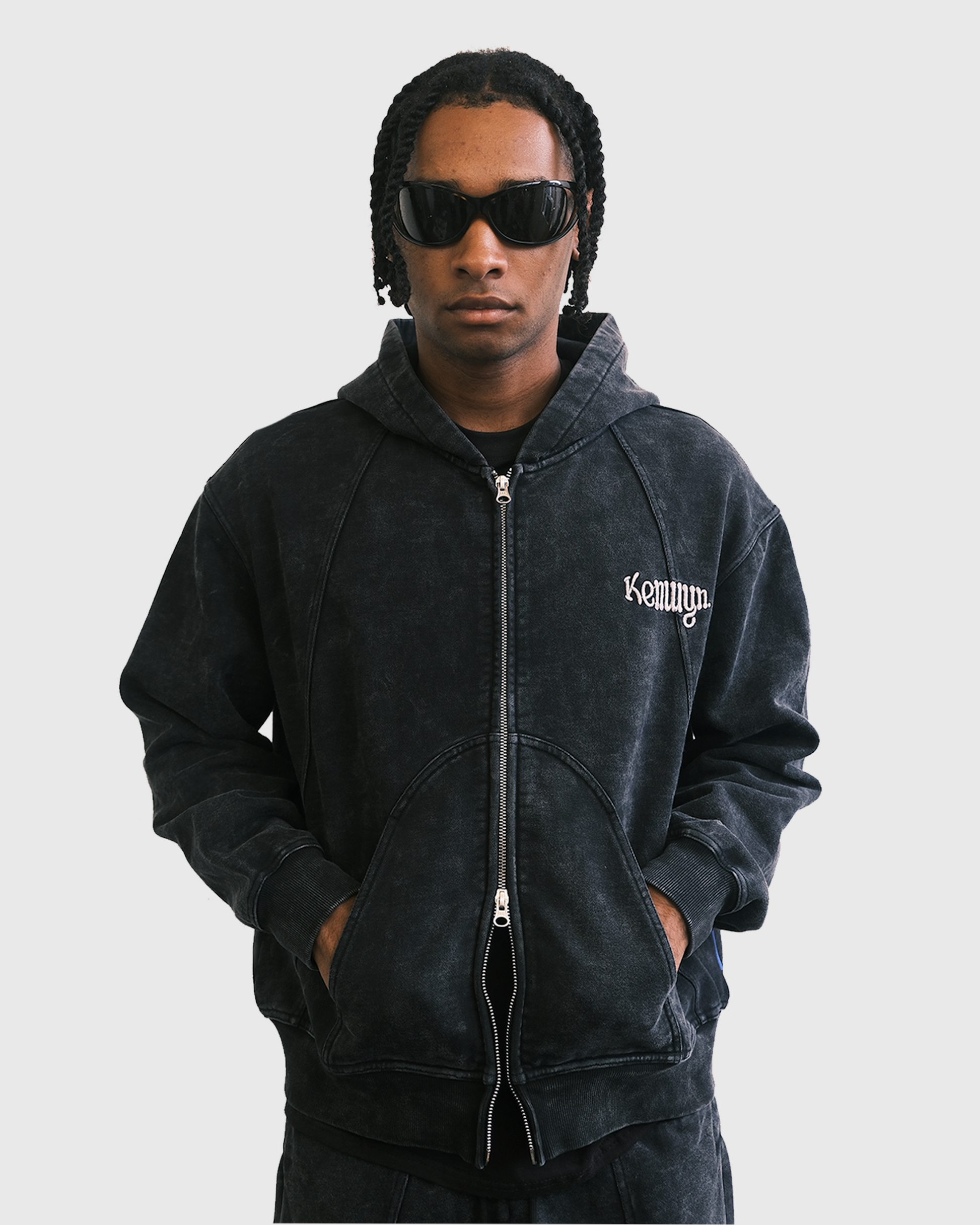 PANELLED ZIP HOODIE